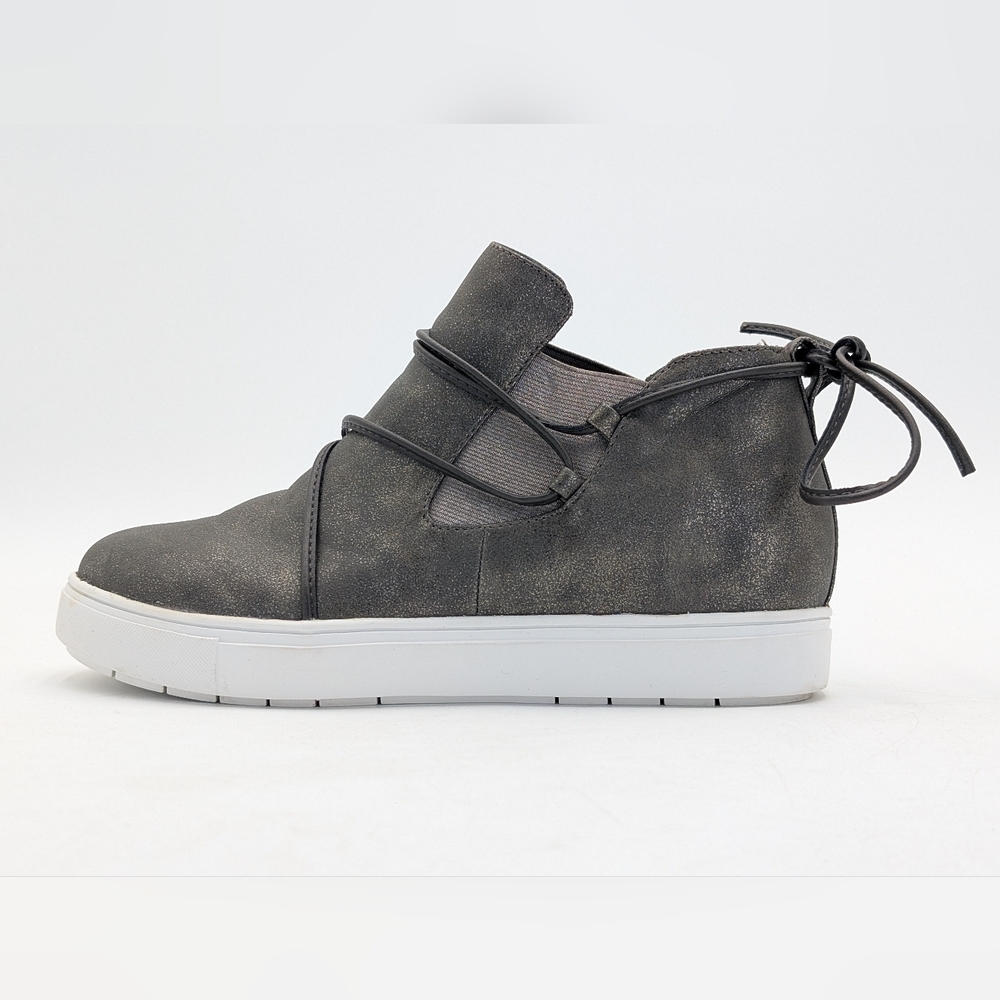 Yellow Box Maureen Size 8M Metallic Grey High-Top Sneakers Cushioned Memory Foam - Picture 2 of 16